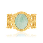 Bague plaqué or pierre naturelle verte - vue 3