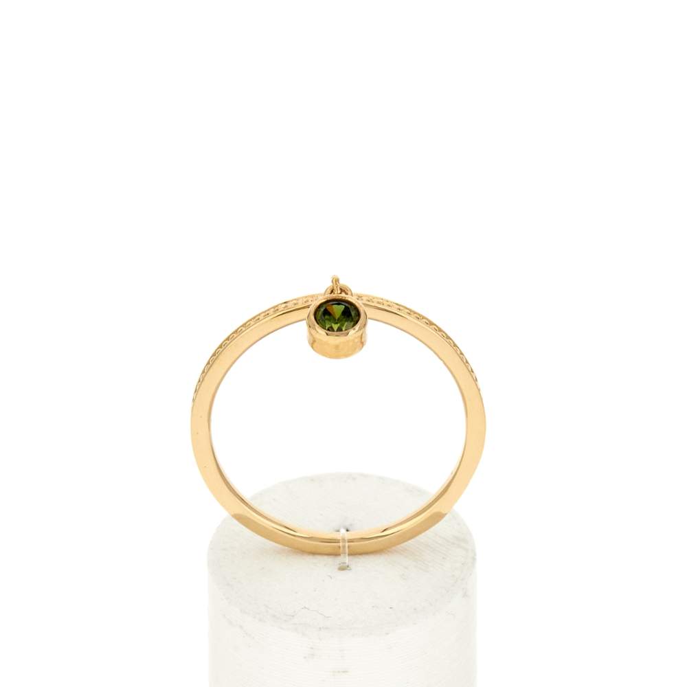 Bague plaqué or zirconia vert - vue 1