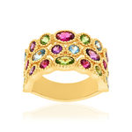 Bague plaqué or pierres synthétiques - vue 1