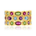 Bague plaqué or pierres synthétiques - vue 3