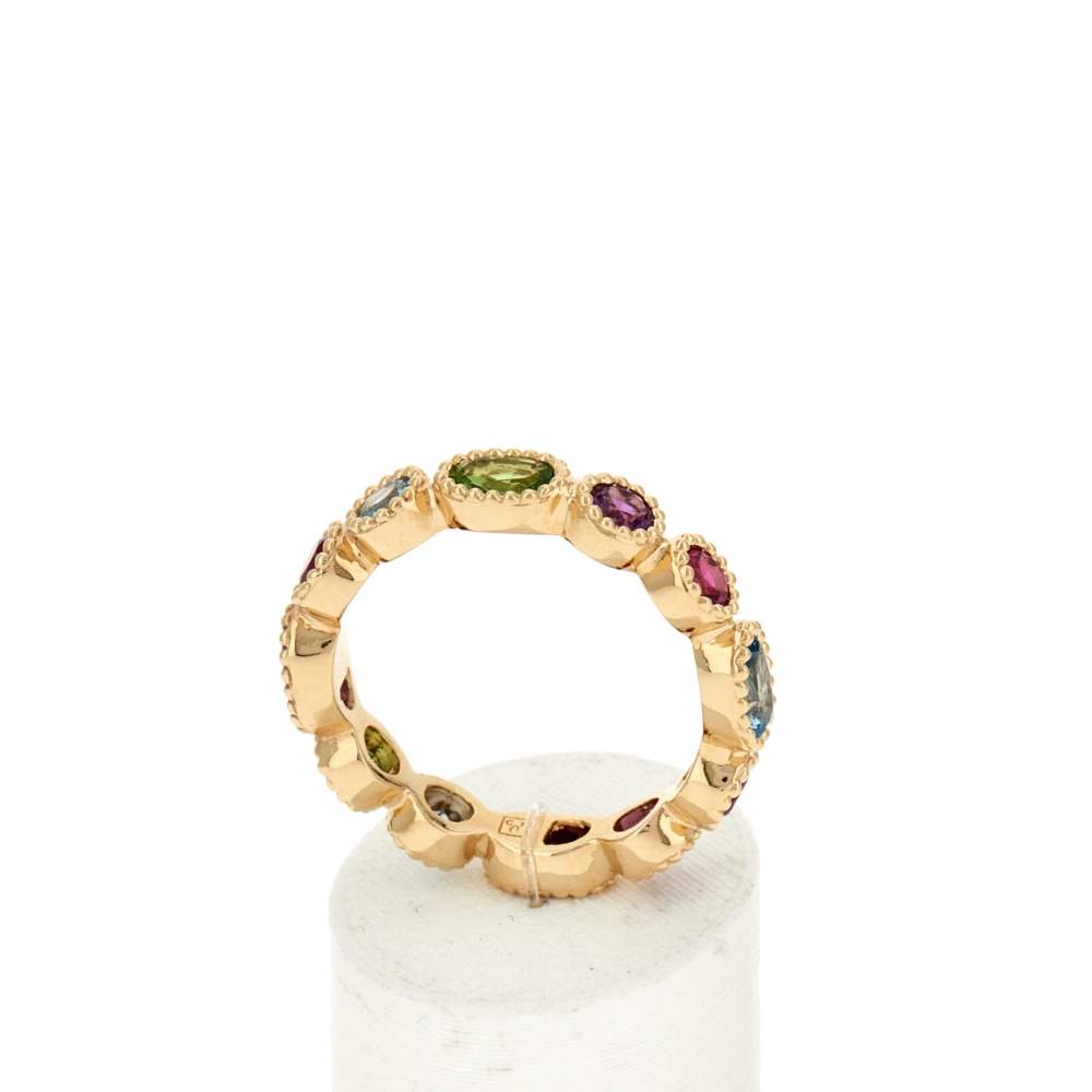 Bague plaqué or pierres synthétiques - vue 2
