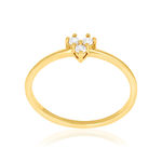 Bague plaqué or zirconias - vue 1