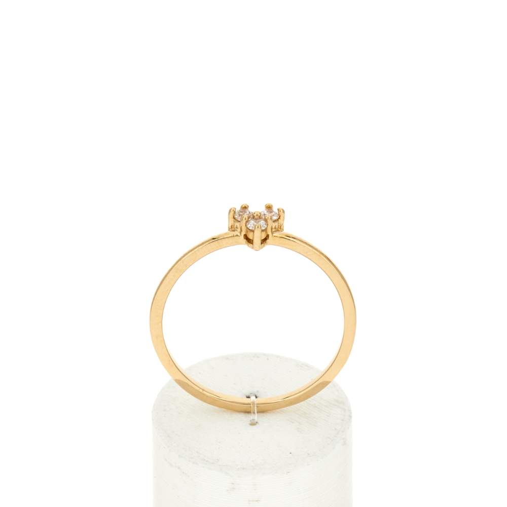 Bague plaqué or zirconias - vue 1