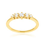 Bague plaqué or zirconias - vue 1