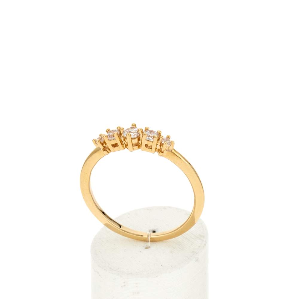 Bague plaqué or zirconias - vue 2