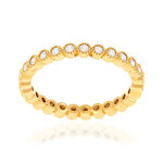 Bague plaqué or zirconias - vue 1