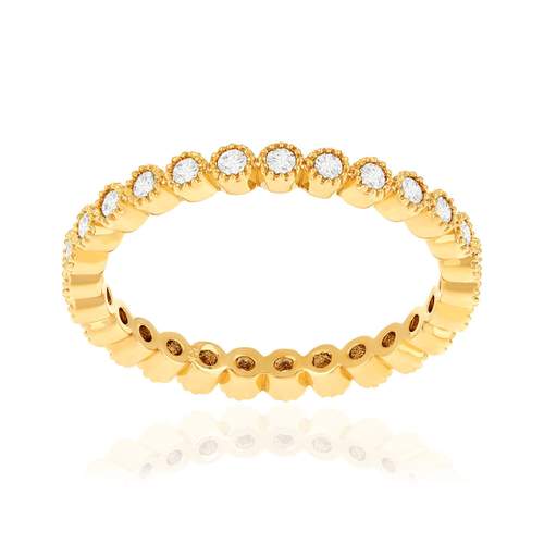 Bague plaqué or zirconias