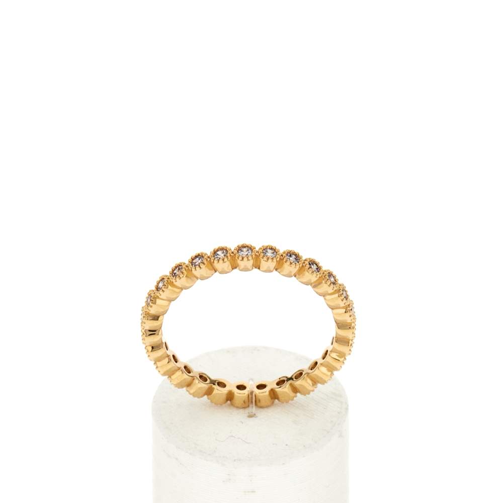 Bague plaqué or zirconias - vue 1