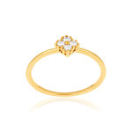 Bague plaqué or zirconias - vue 1