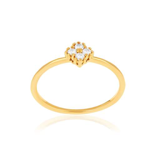 Bague plaqué or zirconias