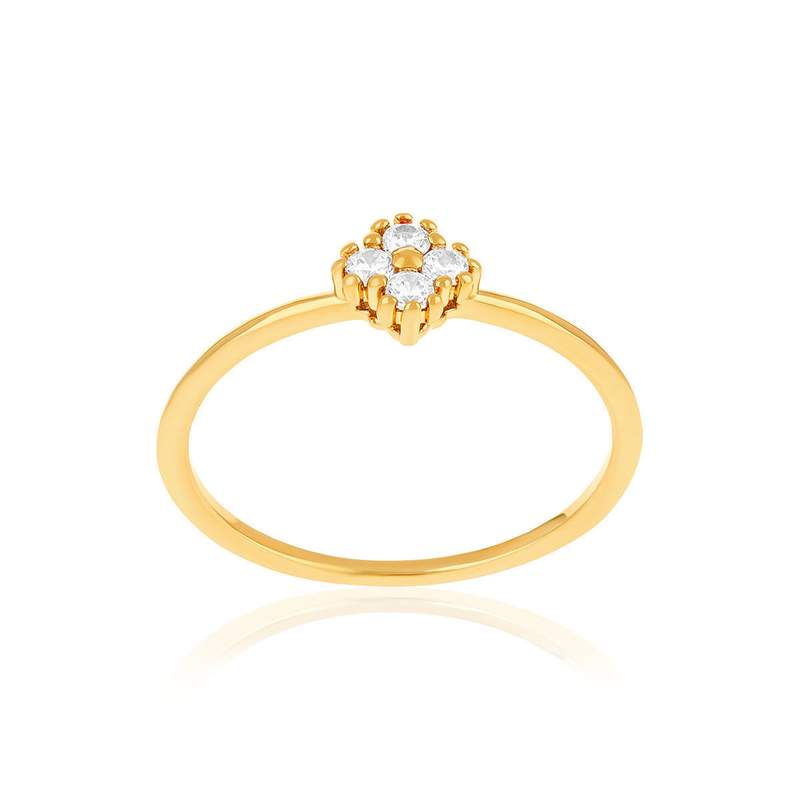 Bague plaqué or zirconias - vue 1