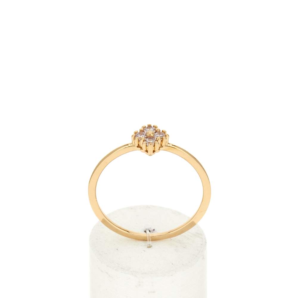 Bague plaqué or zirconias - vue 1