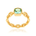 Bague plaqué or zirconia vert - vue 1