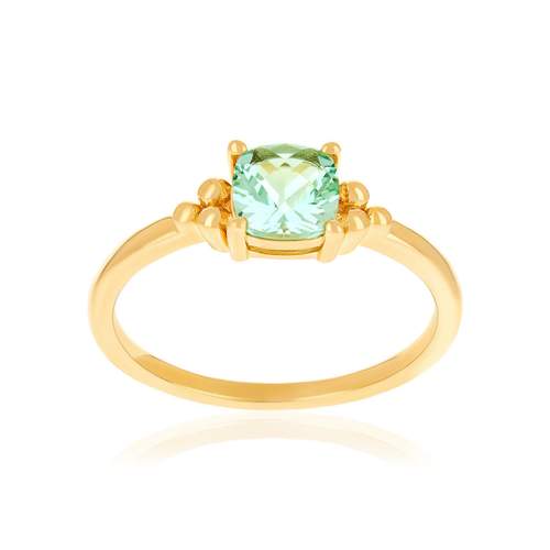 Green zirconia gold-plated ring