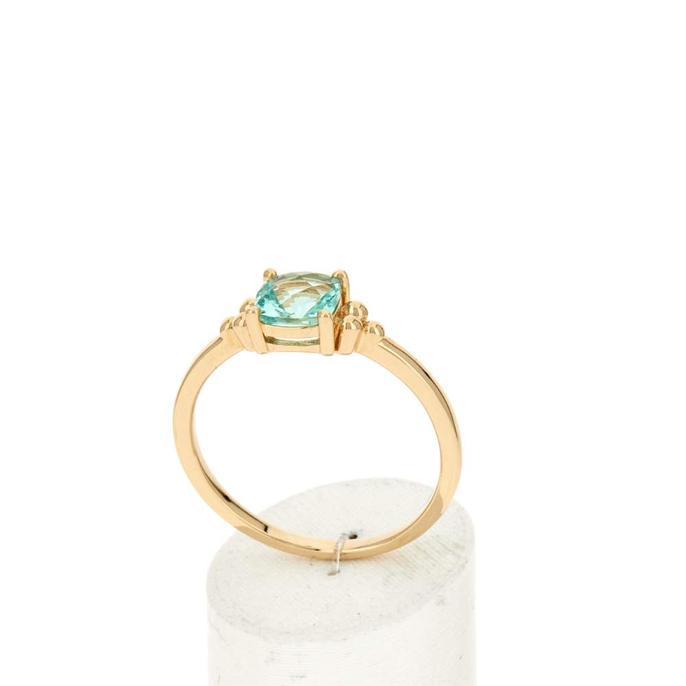 Bague plaqué or zirconia vert - vue 2