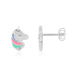 Boucles d'oreilles argent 925 tête de licornes - vue 1