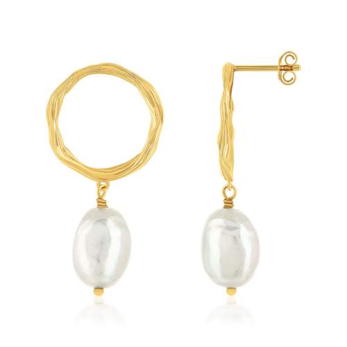 Boucles d'oreilles plaqué or perles de cultures