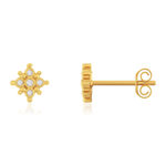 Boucles d'oreilles plaqué or zirconias - vue 1