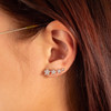 Boucles d'oreilles plaqué or jaune étoiles et zirconias - vue Vporté 1