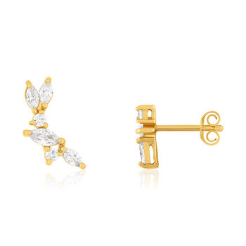 Boucles d'oreilles plaqué or zirconias