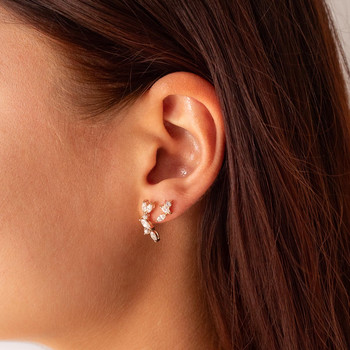 Boucles d'oreilles plaqué or zirconias