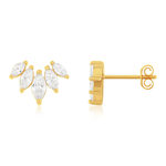 Boucles d'oreilles plaqué or zirconias - vue 1