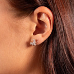 Boucles d'oreilles plaqué or zirconias - vue porté 1