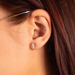 Boucles d'oreilles plaqué or zirconias - vue porté 1