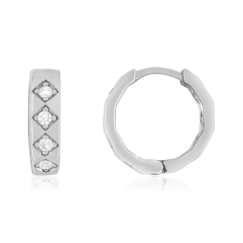 Créoles argent 925 zirconias - vue 1
