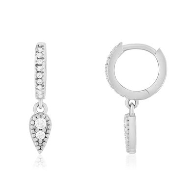 Créoles argent 925 pampilles et zirconias - vue 1