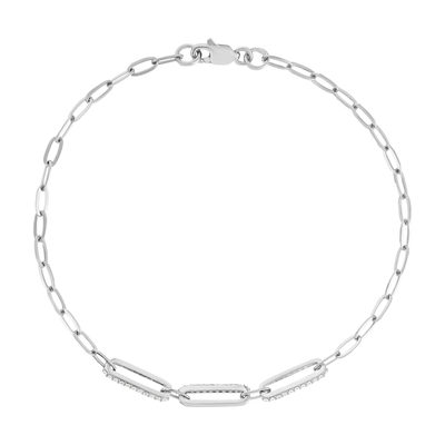 Bracelet argent 925 rhodié zirconias 19 cm