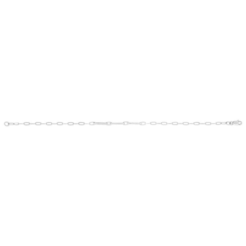 Bracelet argent 925 rhodié zirconias 19 cm - vue 2