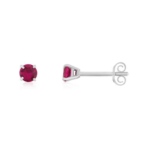Boucles d'oreilles argent pierres synthétiques rouges