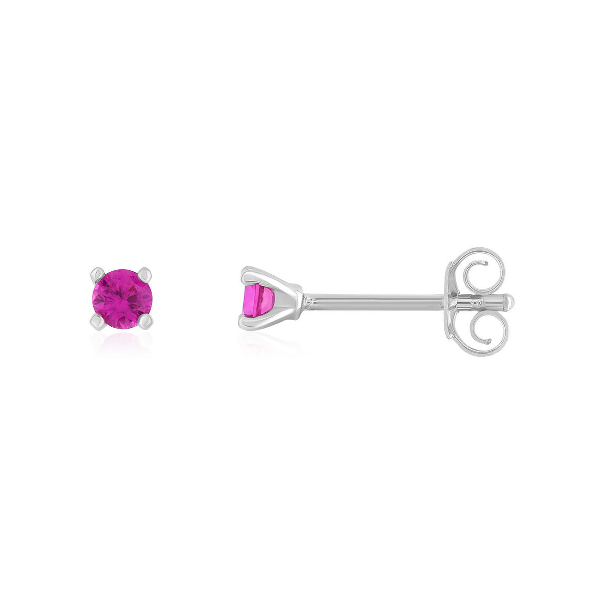 Boucles d'oreilles argent 925 pierres synthétiques roses