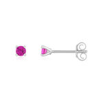 Boucles d'oreilles argent 925 pierres synthétiques roses - vue 1