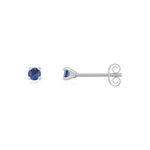 Boucles d'oreilles argent 925 pierres synthétiques bleues - vue 1