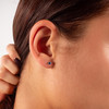 Boucles d'oreilles argent 925 pierres synthétiques bleues - vue Vporté 1