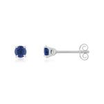 Boucles d'oreilles argent 925 pierres synthétiques bleues foncées - vue 1