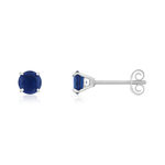 Boucles d'oreilles argent 925 pierres synthétiques bleues - vue 1