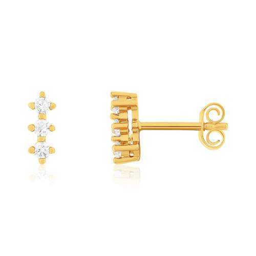 Boucles d'oreilles plaqué or zirconias