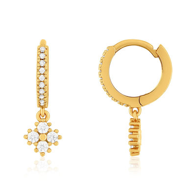 Créoles plaqué or pampilles et zirconias