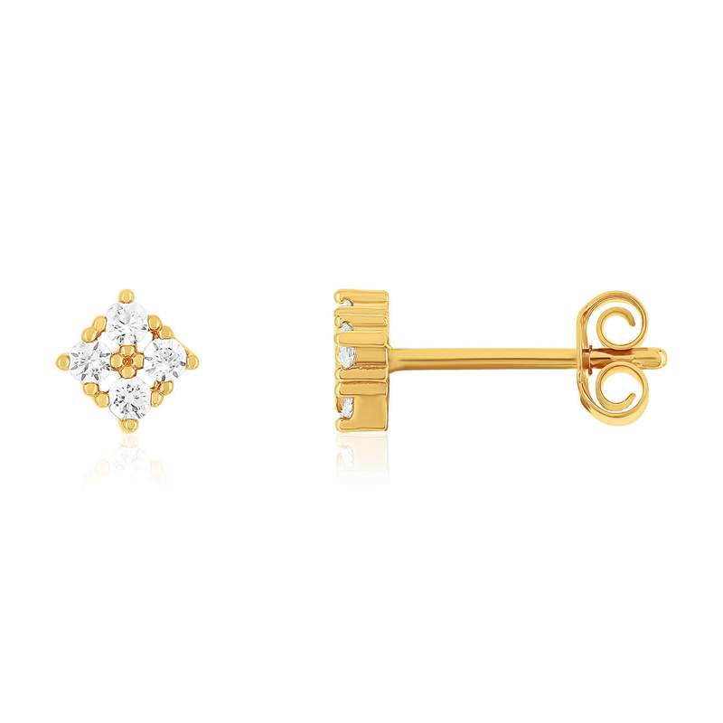 Boucles d'oreilles plaqué or zirconias - vue 1