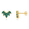 Boucles d'oreilles plaqué or pierres synthétiques vertes - vue V1