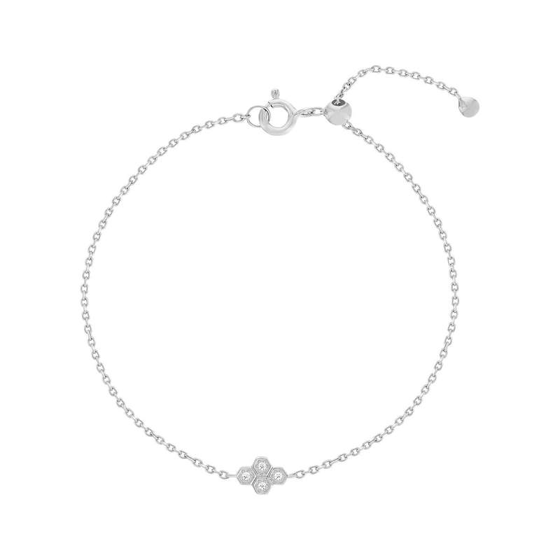 Bracelet argent 925 rhodié zirconias 19 cm - vue 1