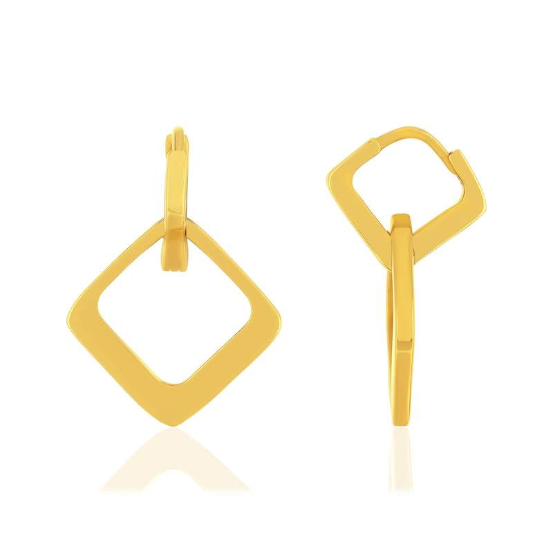 Boucles d'oreilles plaqué or pendants - vue 1