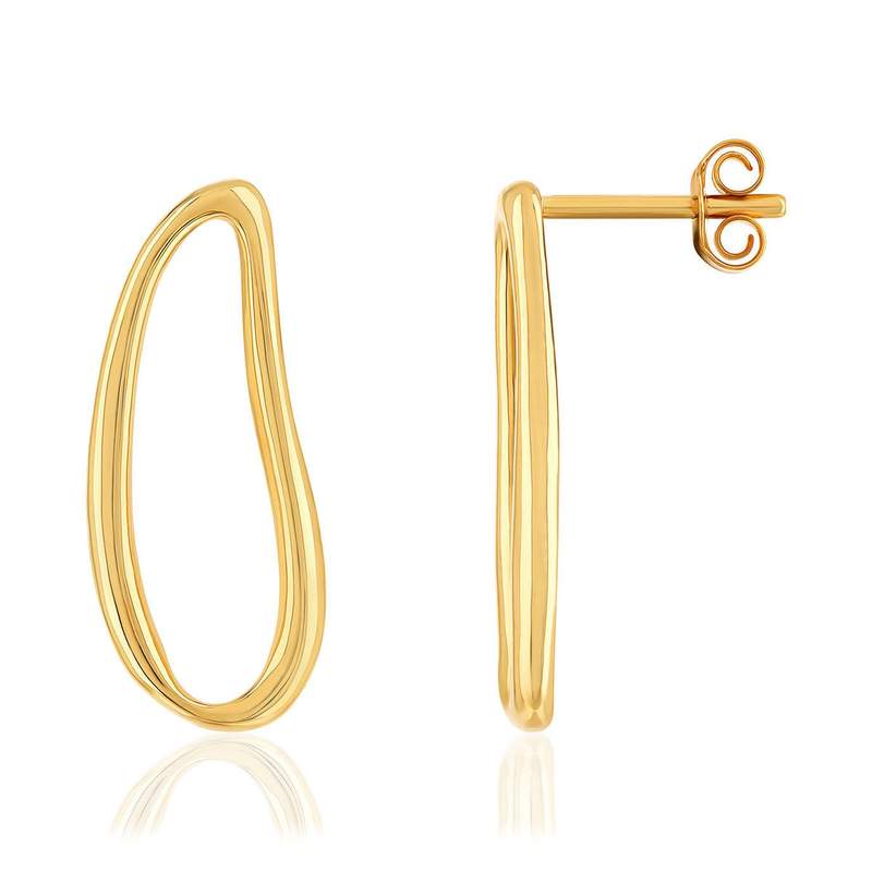 Boucles d'oreilles plaqué or pendants - vue 1