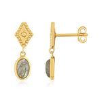 Boucles d'oreilles plaqué or labradorites - vue 1
