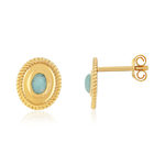 Boucles d'oreilles plaqué or amazonites - vue 1