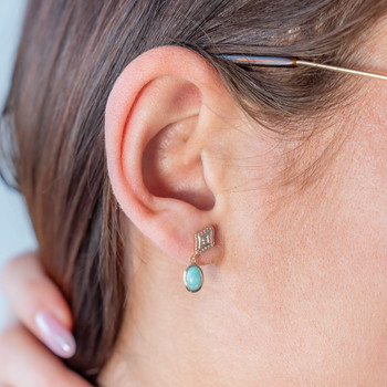 Boucles d'oreilles plaqué or amazonites