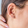 Boucles d'oreilles plaqué or étoiles zirconias - vue Vporté 1